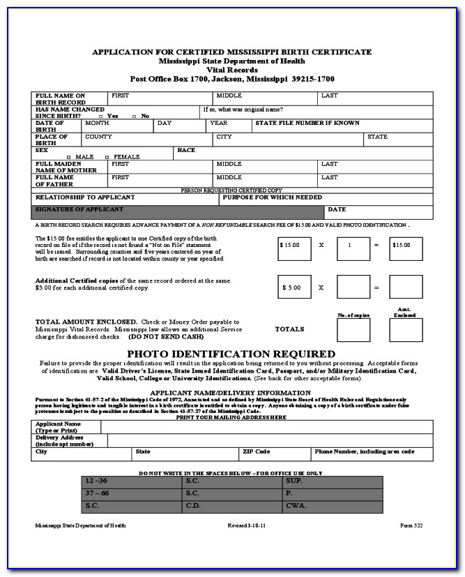 Oklahoma Vital Statistics Birth Certificate Application