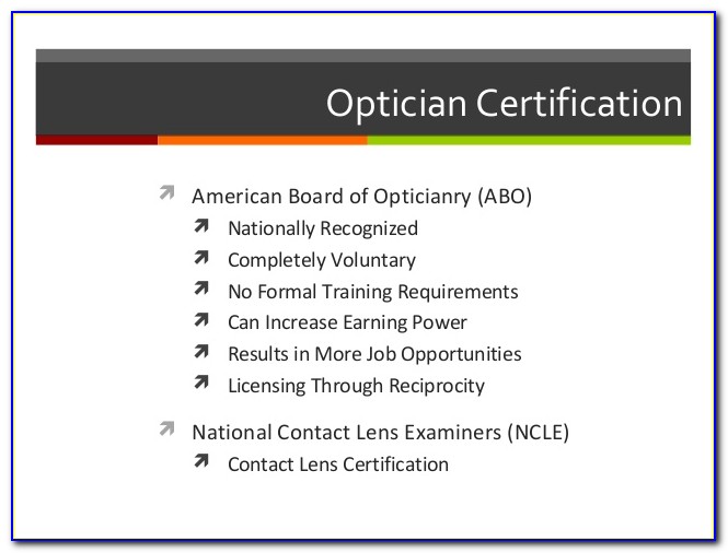 Optician Certification Salary
