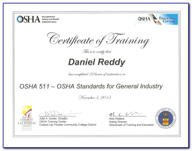 Osha 511 Certification Online