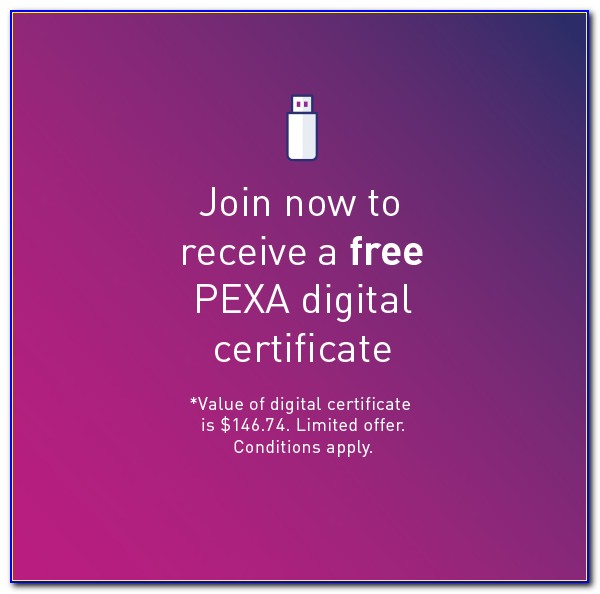 Pexa Digital Certificate Form