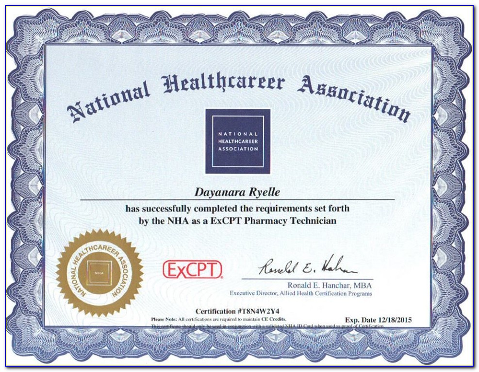 Pharmacy Technician Certification Nha