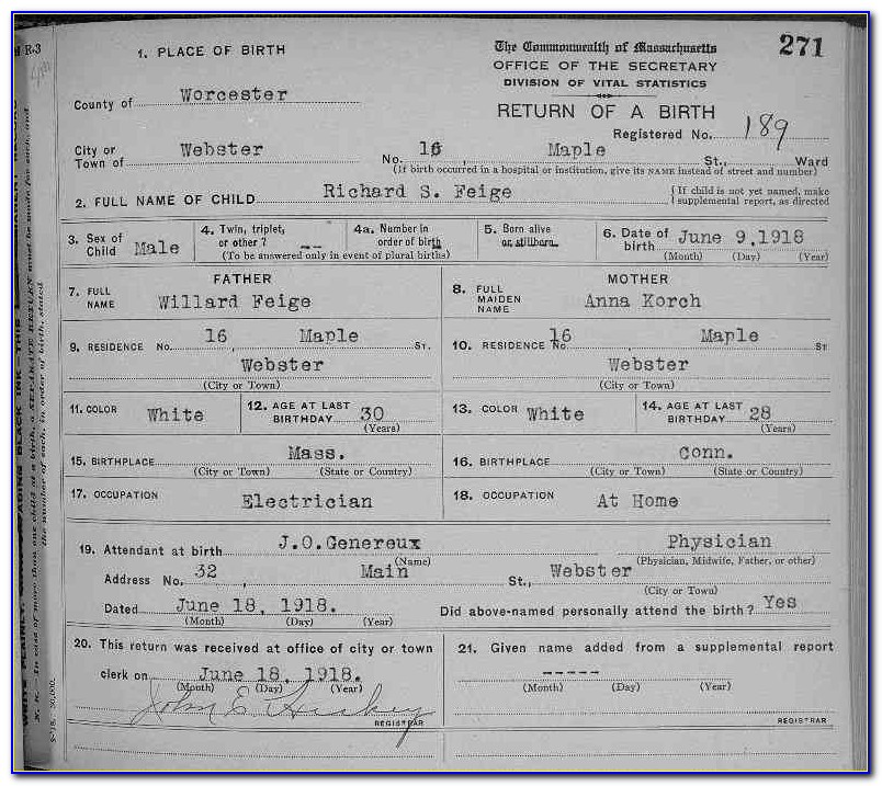 Plymouth Ma Town Hall Birth Certificate