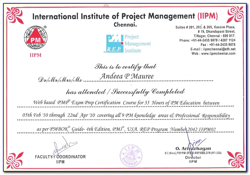 Pmp Certification Chennai T Nagar