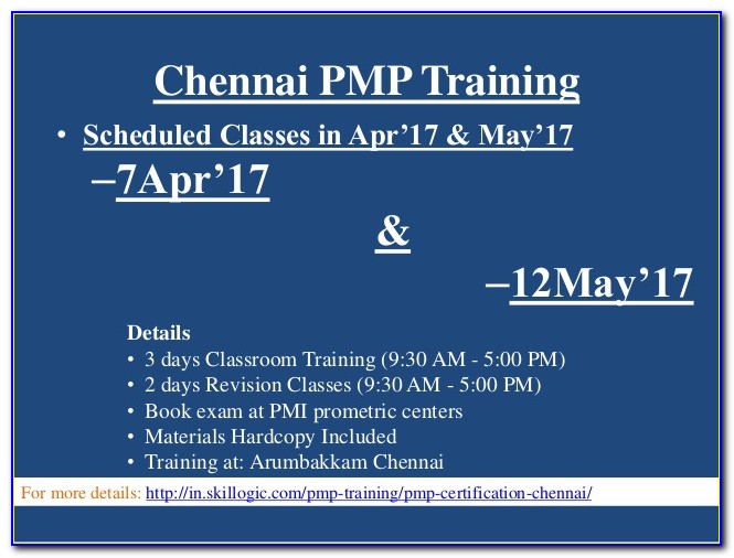 Pmp Certification Chennai Velachery