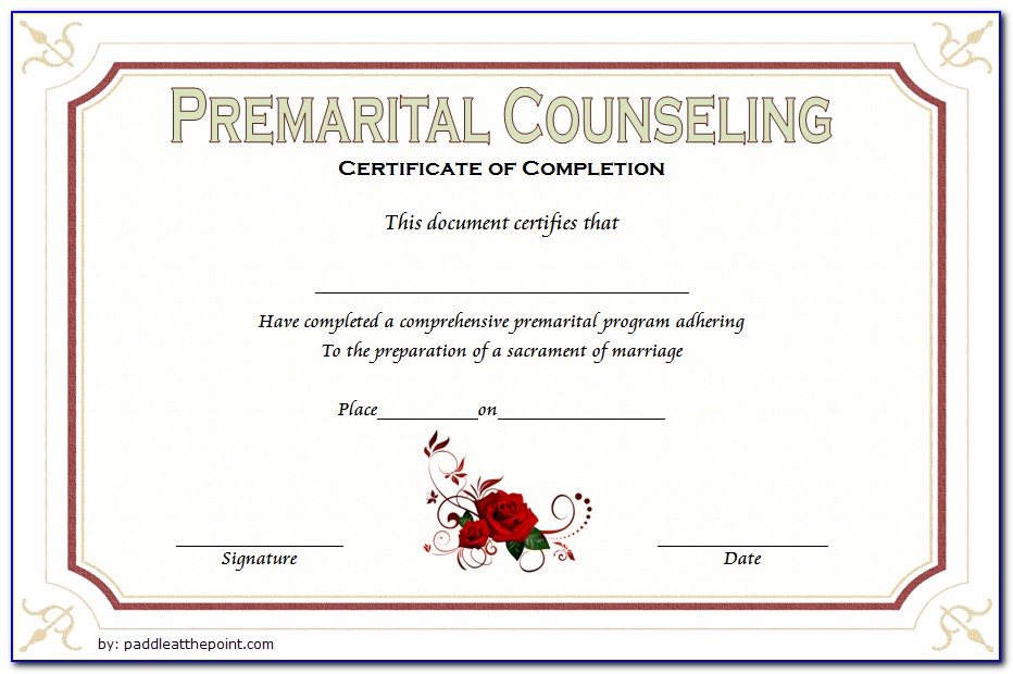 Premarital Counseling Certificate Oklahoma
