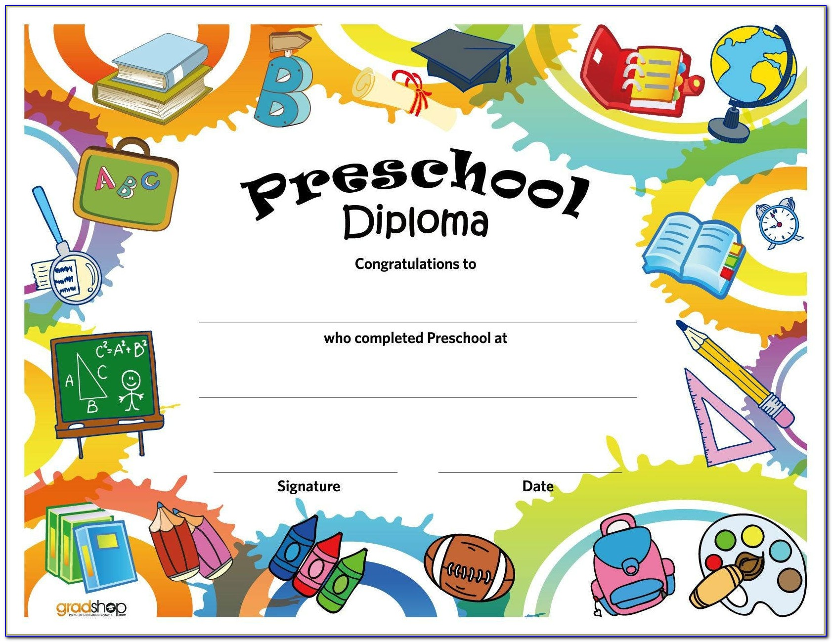 Preschool Graduation Certificate Editable Free