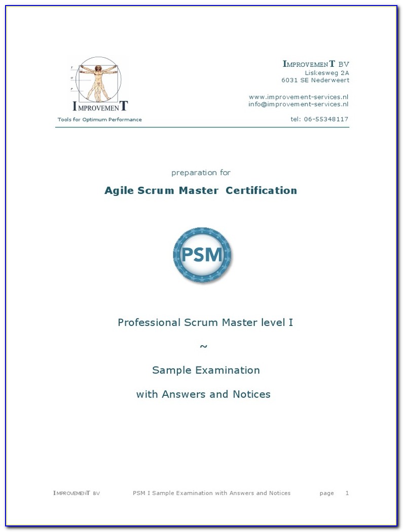 Psm Certification Exam Questions Dump