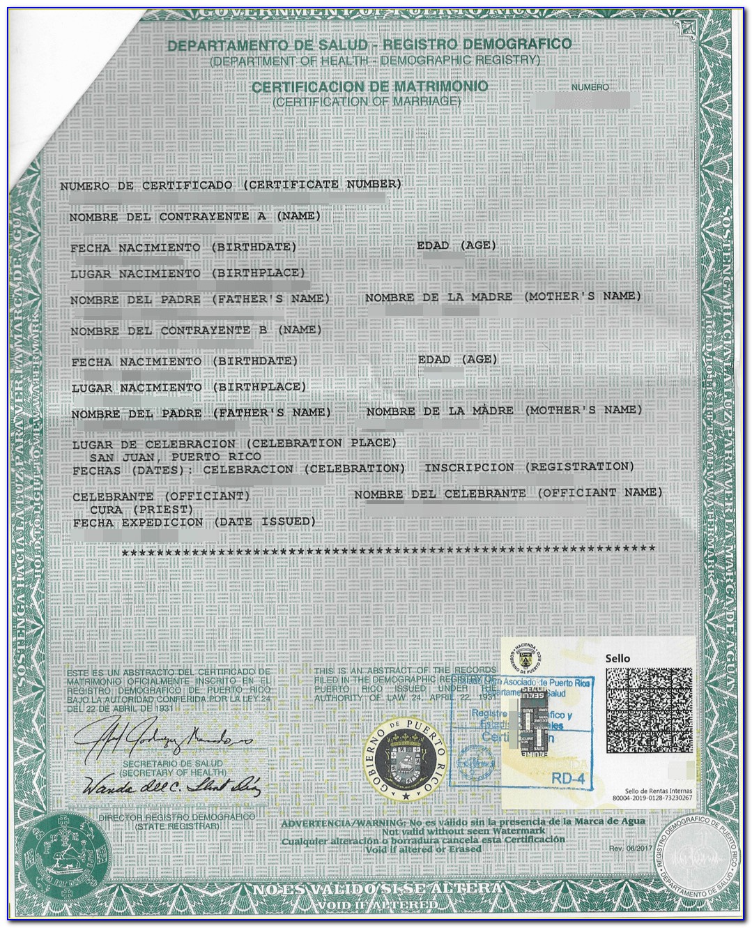 Puerto Rico Birth Certificate Law