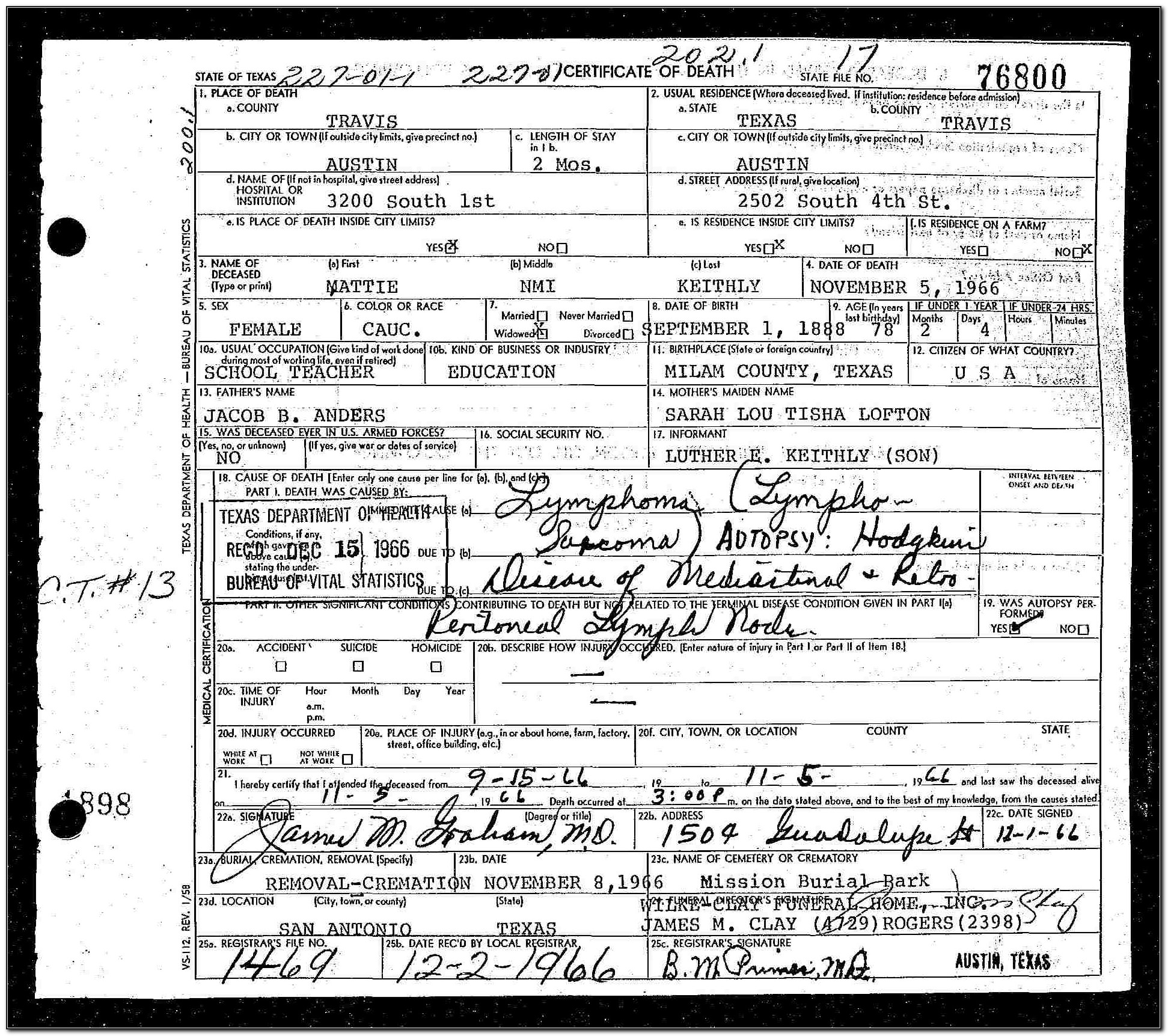 Request Birth Certificate Travis County Texas