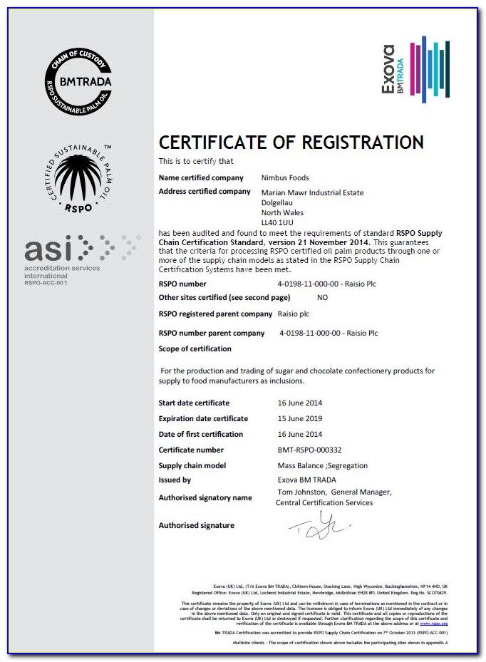 Rspo Supply Chain Certification Standard Deutsch