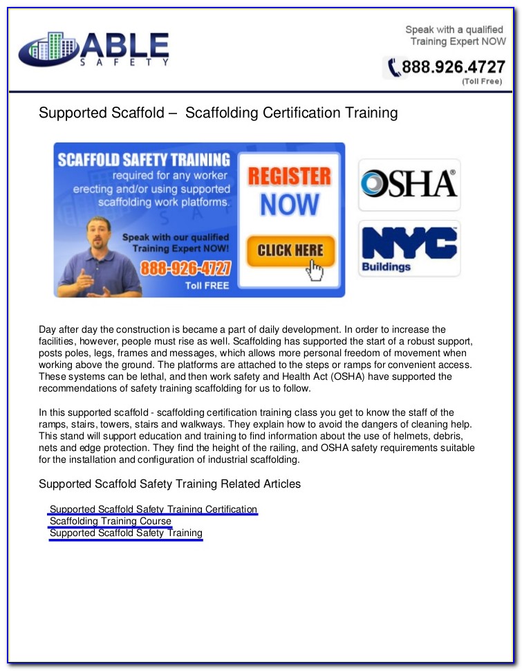 Scaffolding Certification Nyc