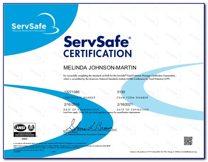Servsafe Certification Classes In Minnesota