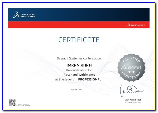 Solidworks Cswa Certificate Download