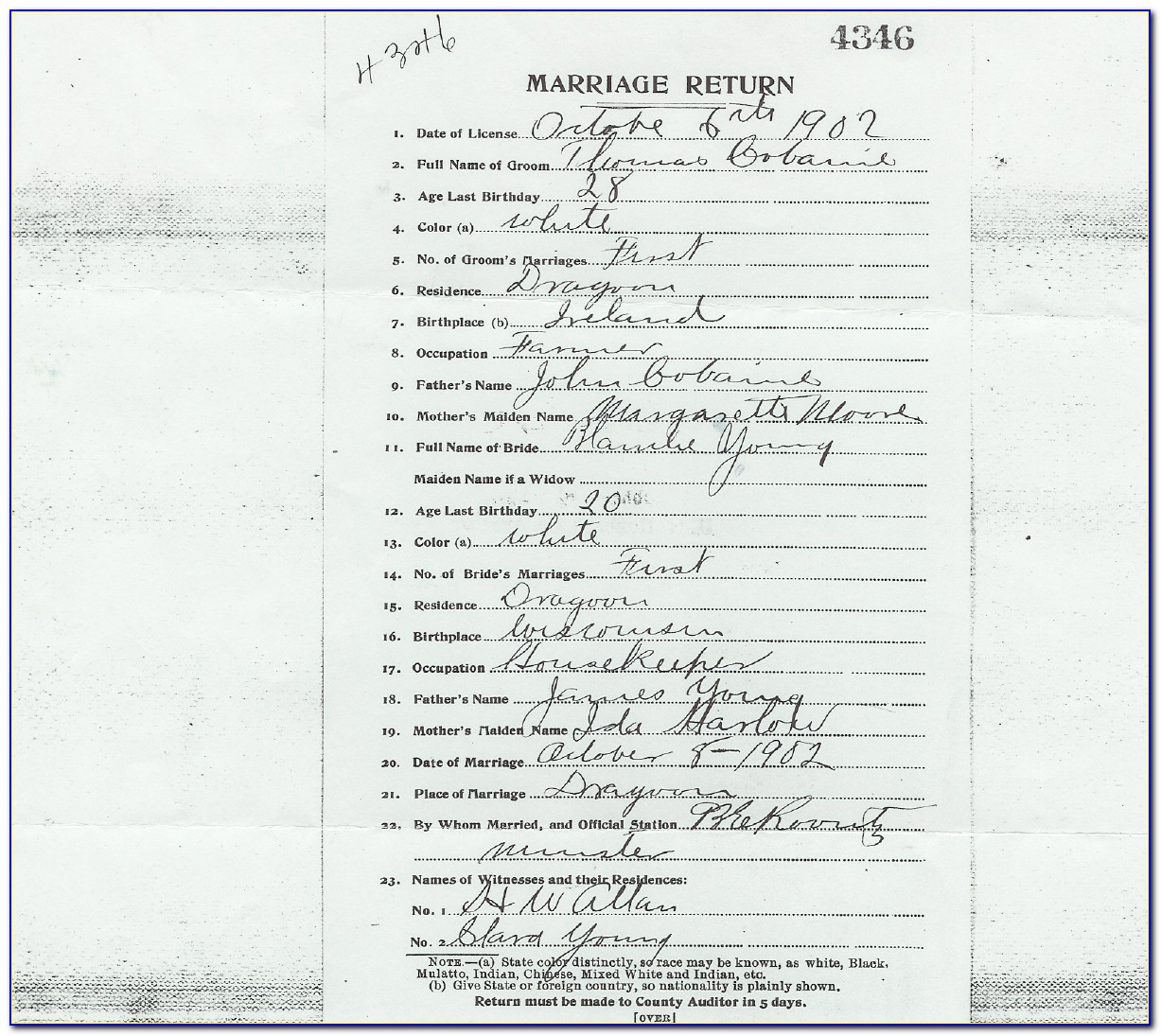 Spokane Birth Certificate Copy