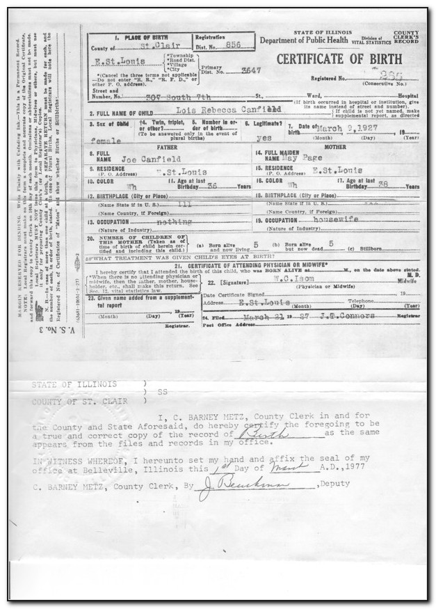 St Clair County Il Birth Certificate