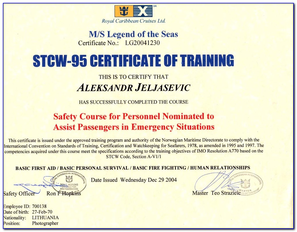 Stcw 95 Certification India