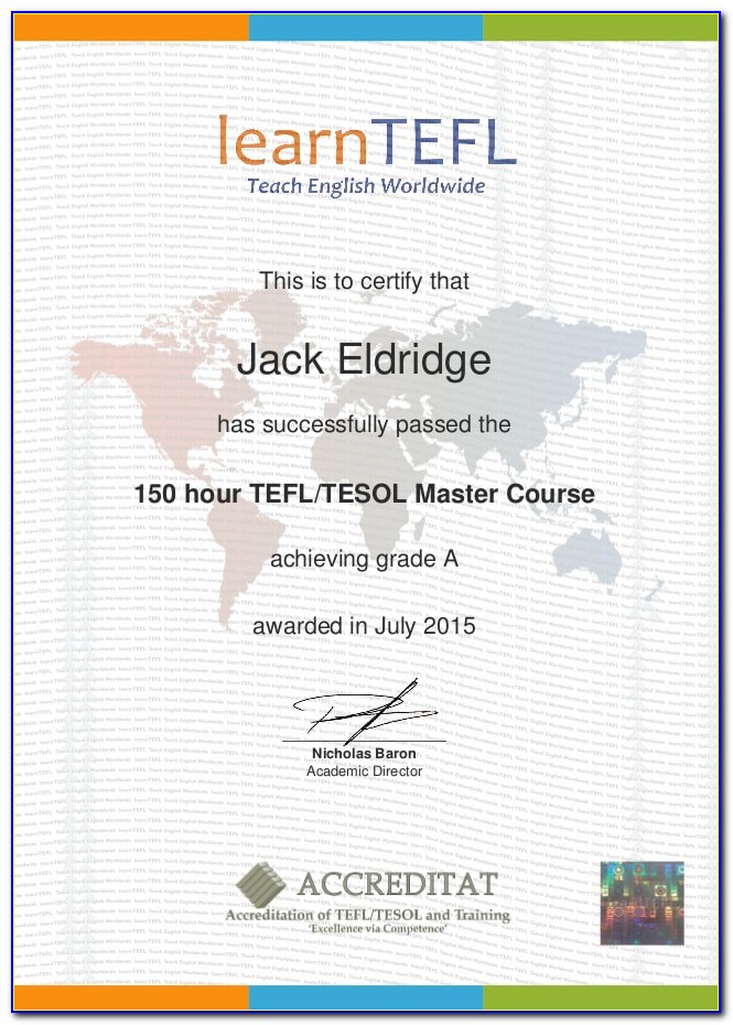 Tefl Tesl Tesol Celta Certificate Programs