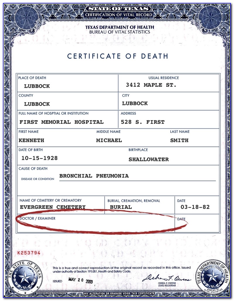 Texas Death Certificate Search