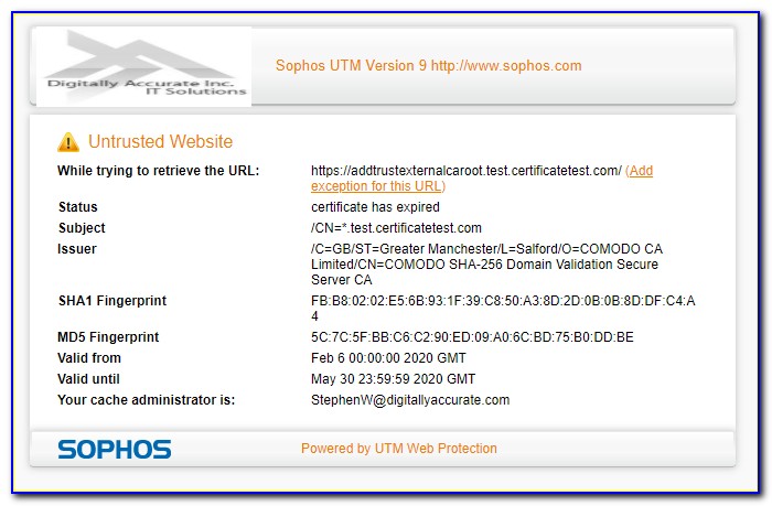 The Usertrust Network Certificate Authority