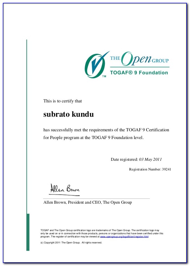 Togaf Certification Training Cost