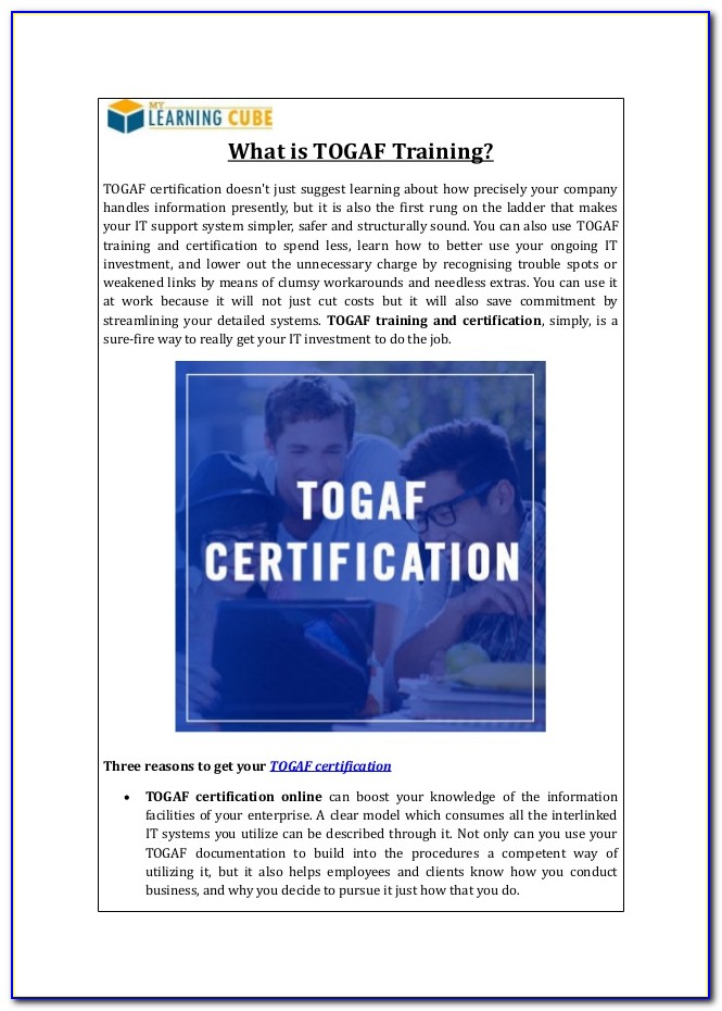 Togaf Certification Training Pune