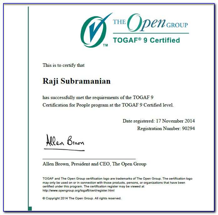Togaf Certification Value