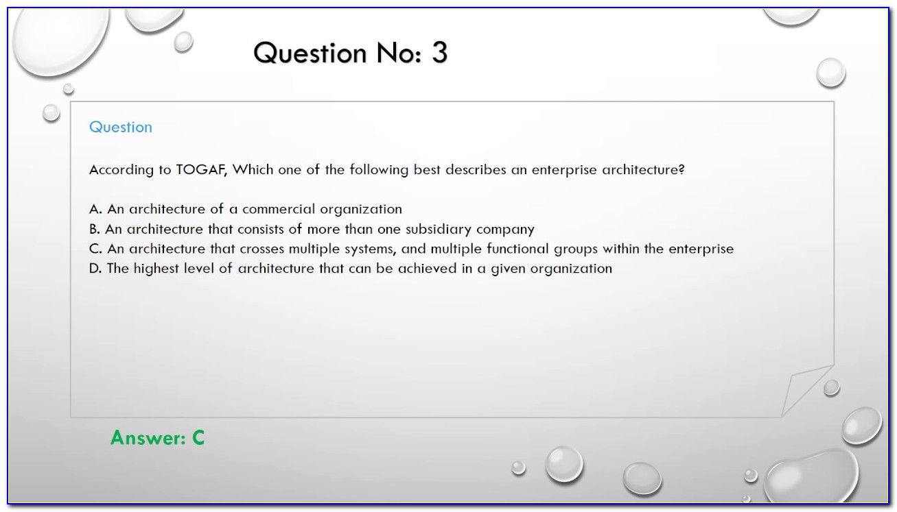 Togaf Certified Sample Questions