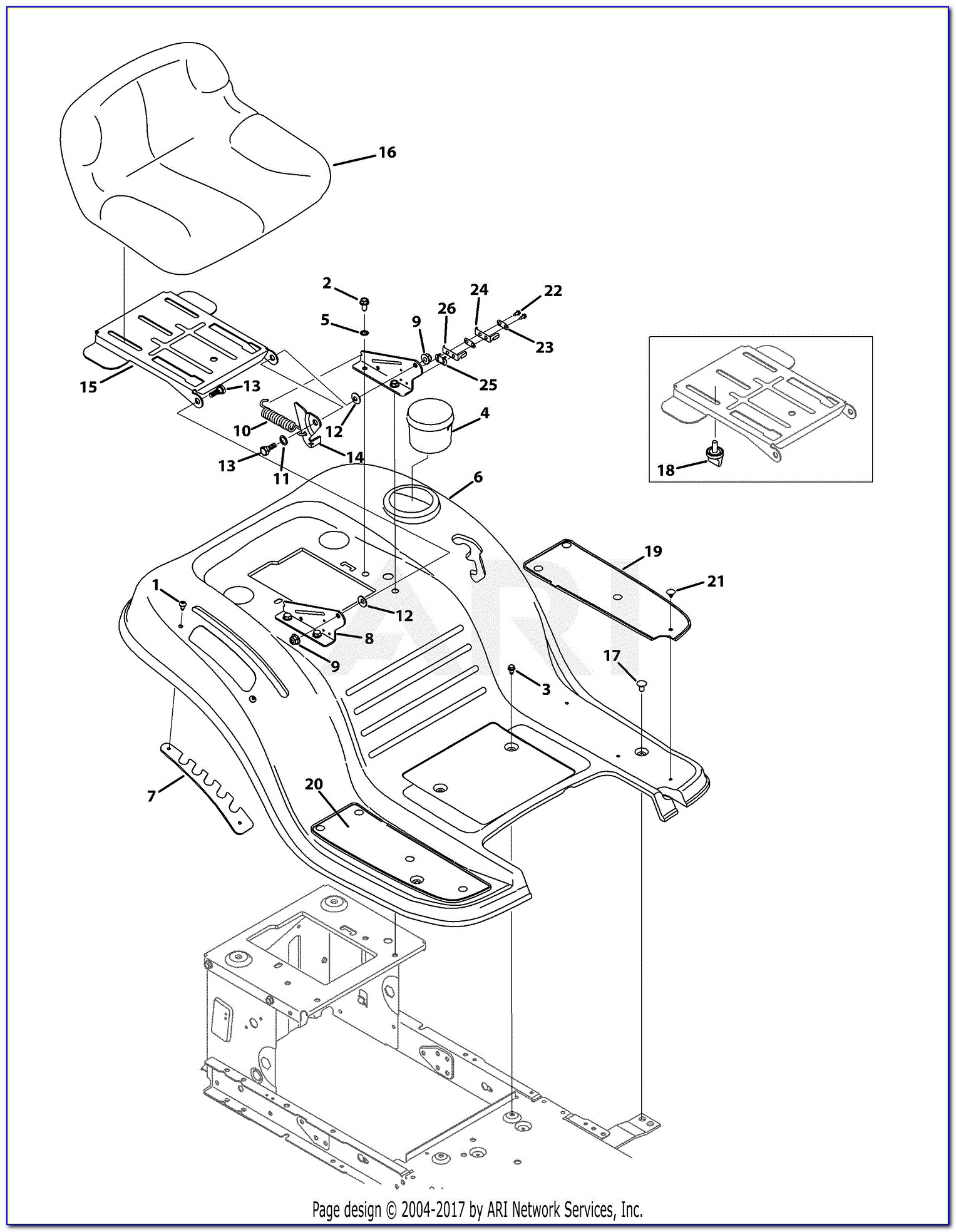 Troy Bilt 46 Mower Deck Diagram