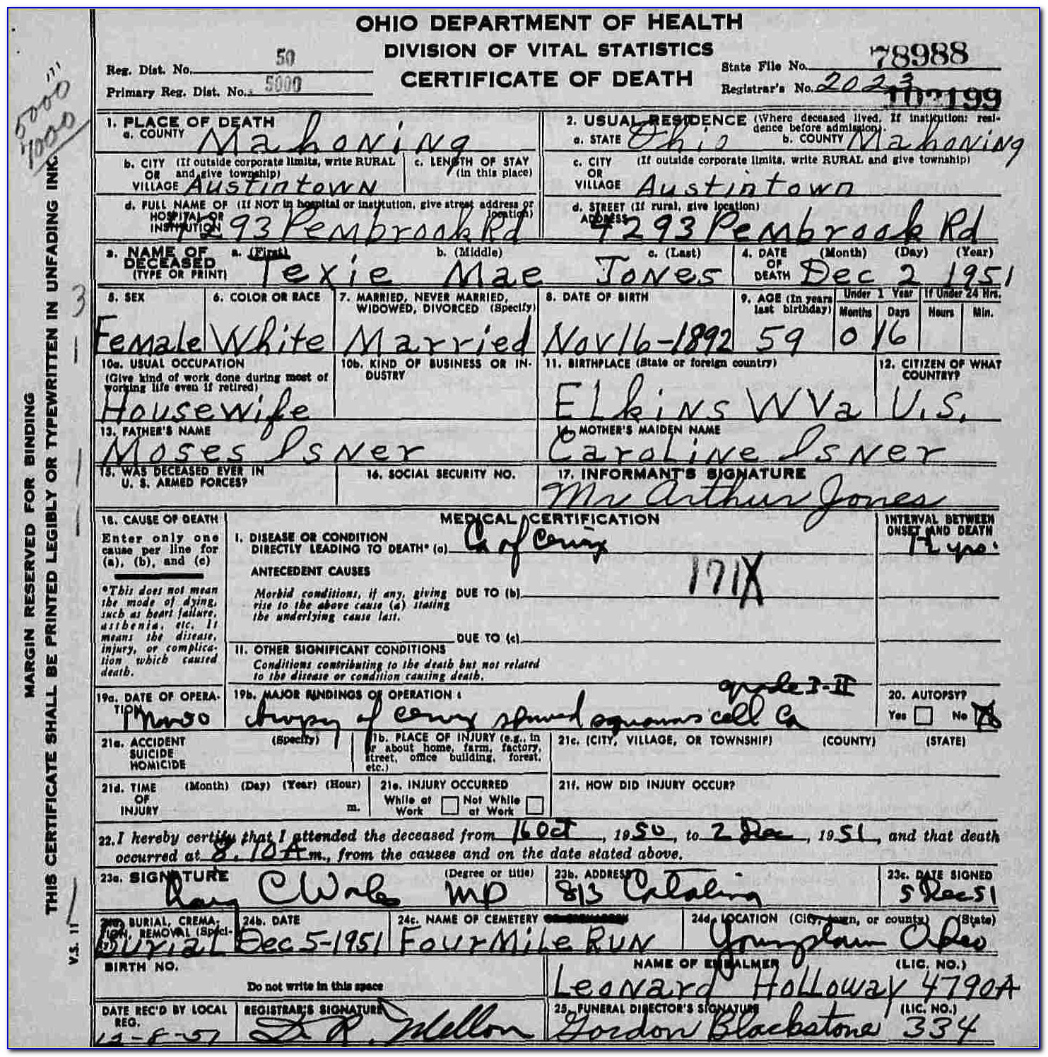 Trumbull County Copy Of Birth Certificate
