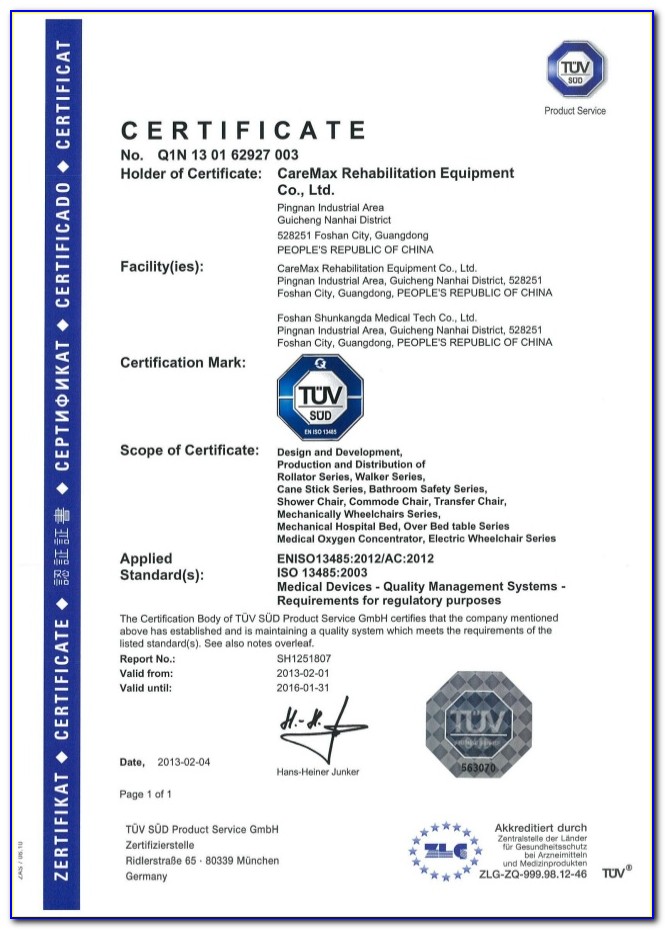 Tuv Iso 13485 Certification