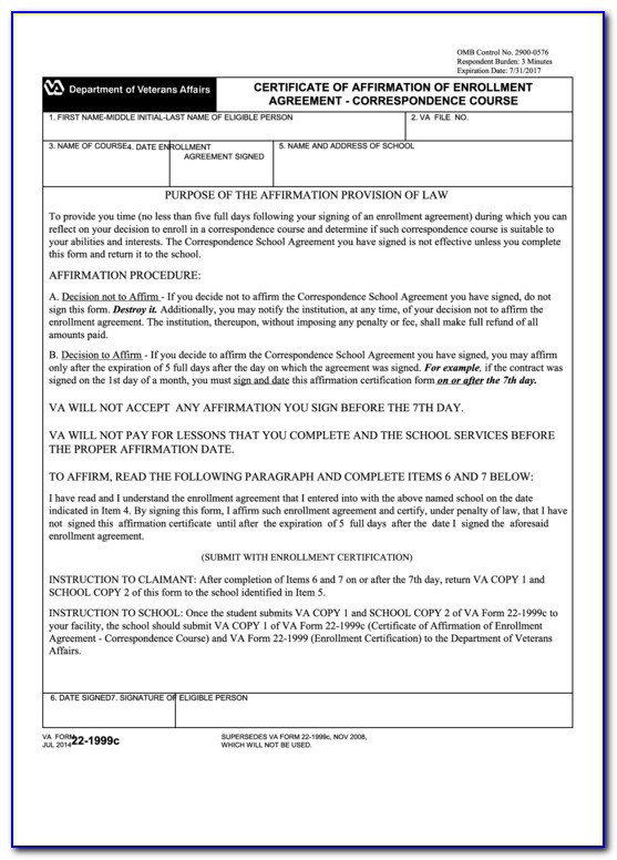 Uh Manoa Va Enrollment Certification Form