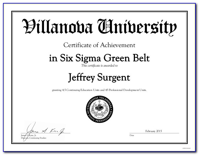 Villanova 6 Sigma Certification