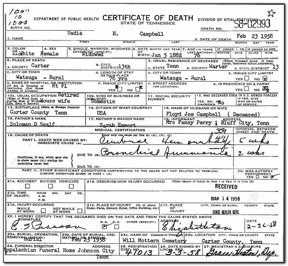 Watauga County Birth Certificate