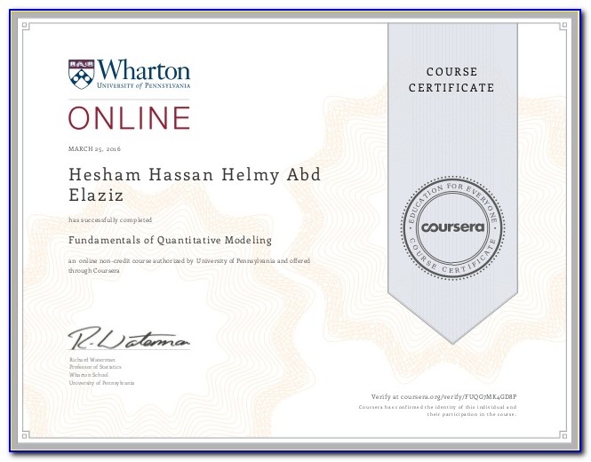Wharton Data Analytics Certificate