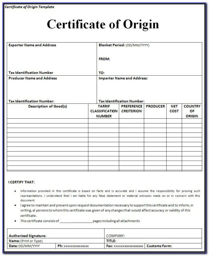 Who Can Sign A Nafta Certificate Of Origin
