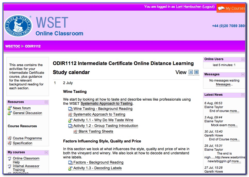 Wset Course Online