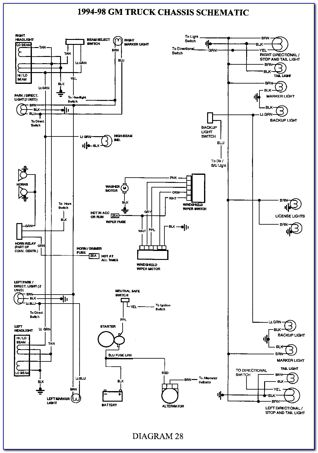 1997 Chevy Silverado Headlight Switch Wiring Diagram