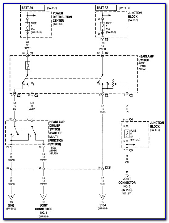 1997 Dodge Ram Headlight Switch Wiring Diagram
