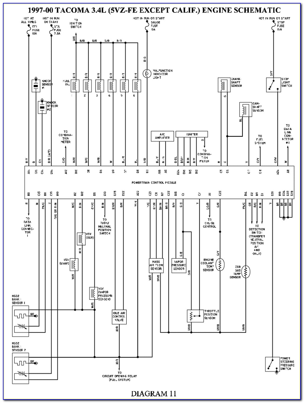 1997 Toyota Tacoma Headlight Wiring Diagram