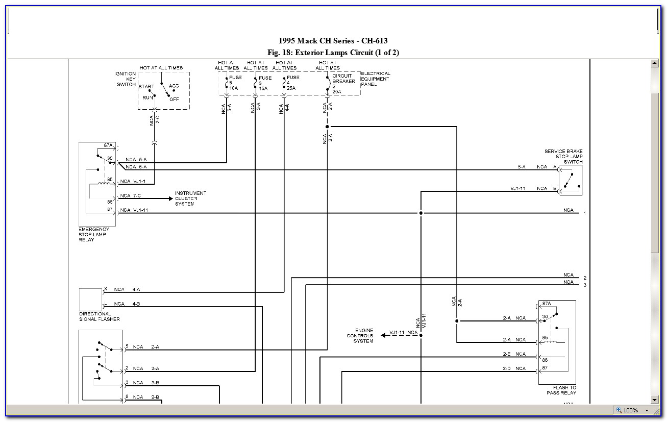 1998 Mack Ch613 Fuse Panel Diagram