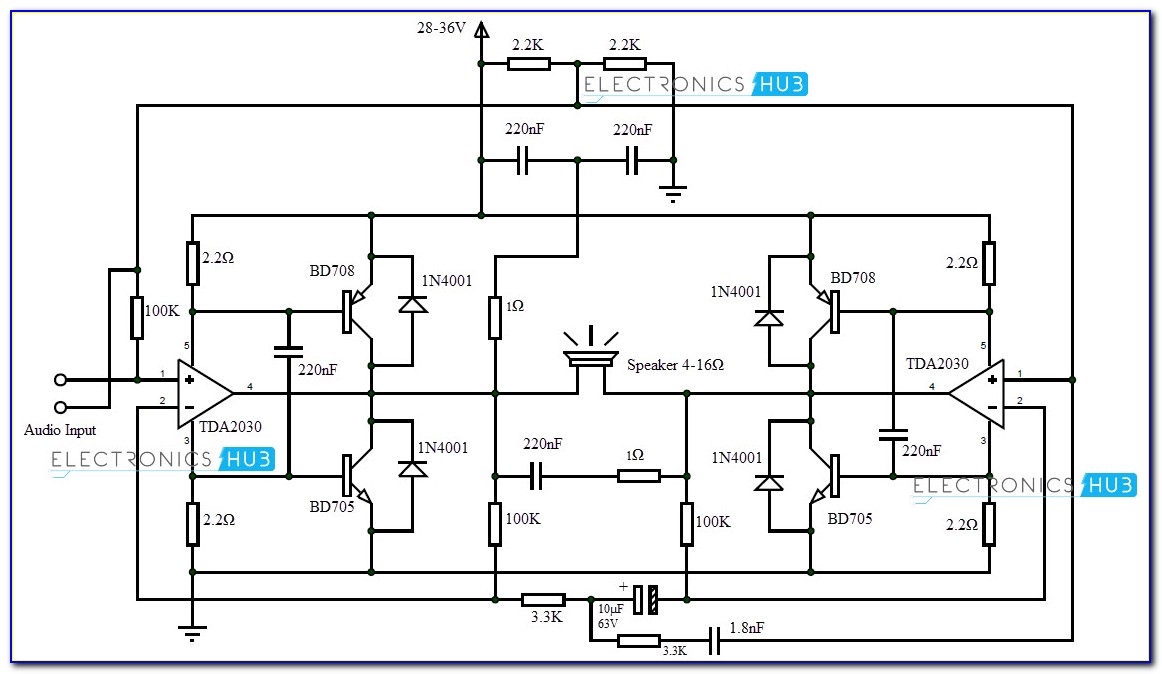 200 Watt Audio Amplifier Circuit Diagram