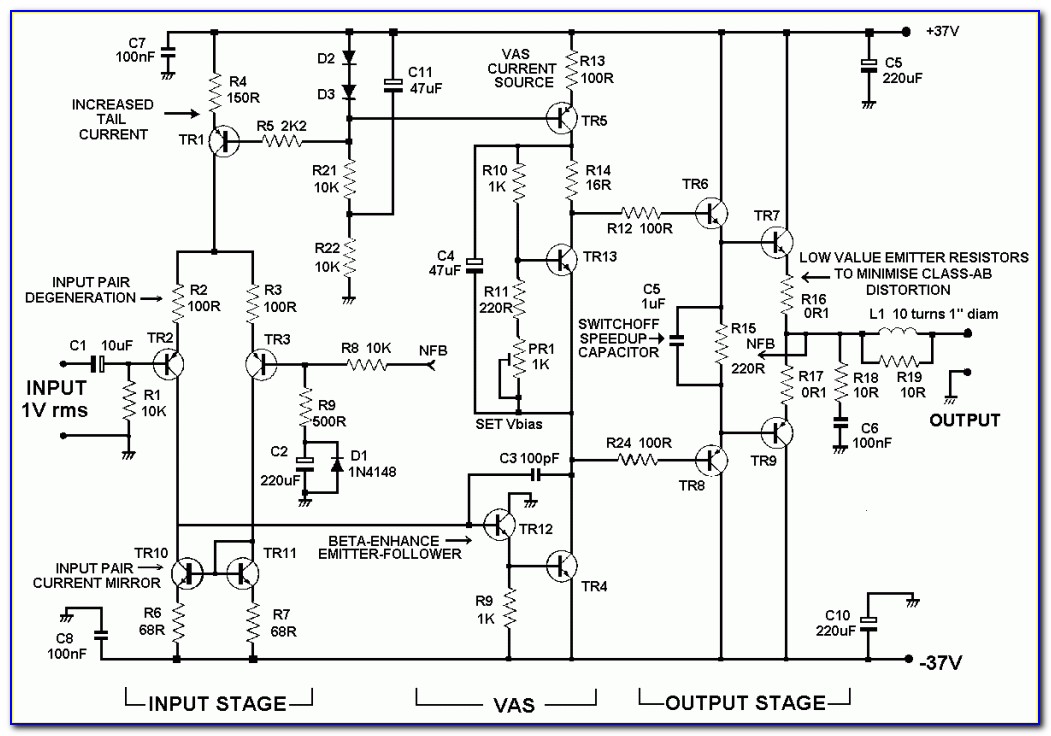 200 Watt Stereo Amplifier Circuit Diagram