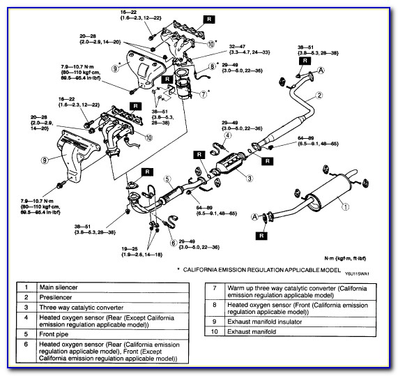 2002 Mazda Protege Exhaust Diagram