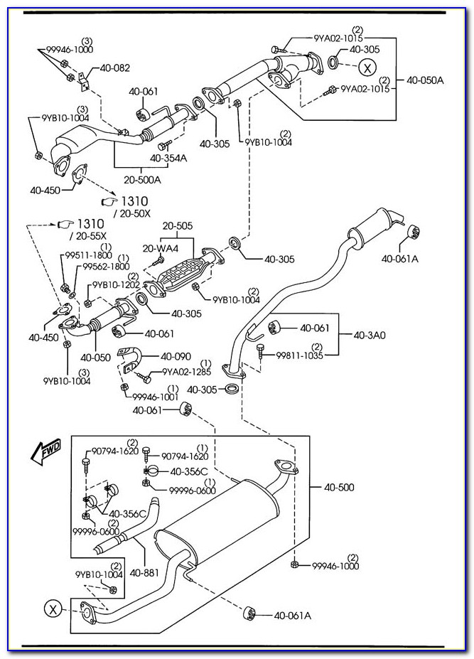 2003 Mazda Protege Exhaust Diagram