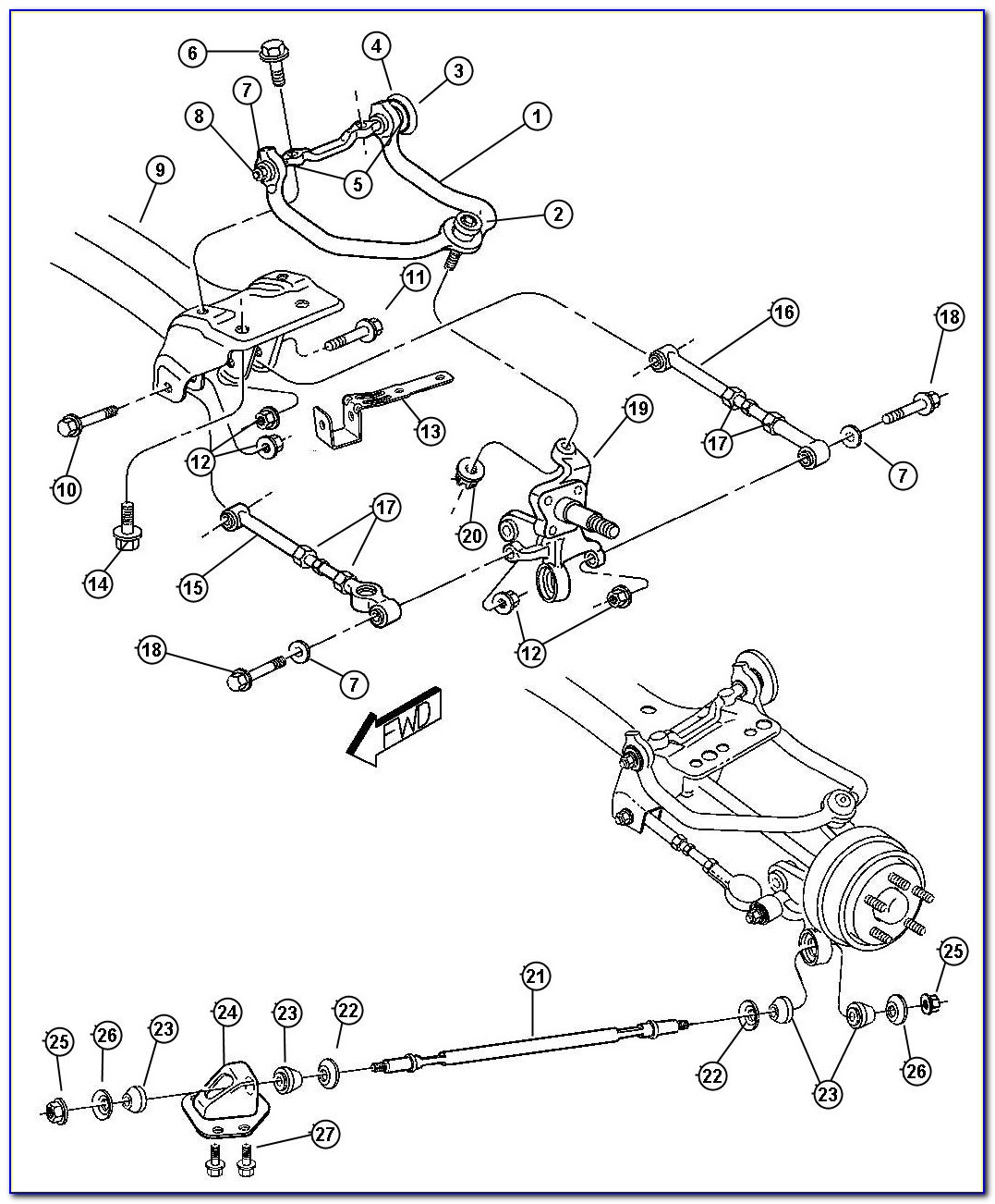 2004 Chrysler Sebring Rear Suspension Diagram