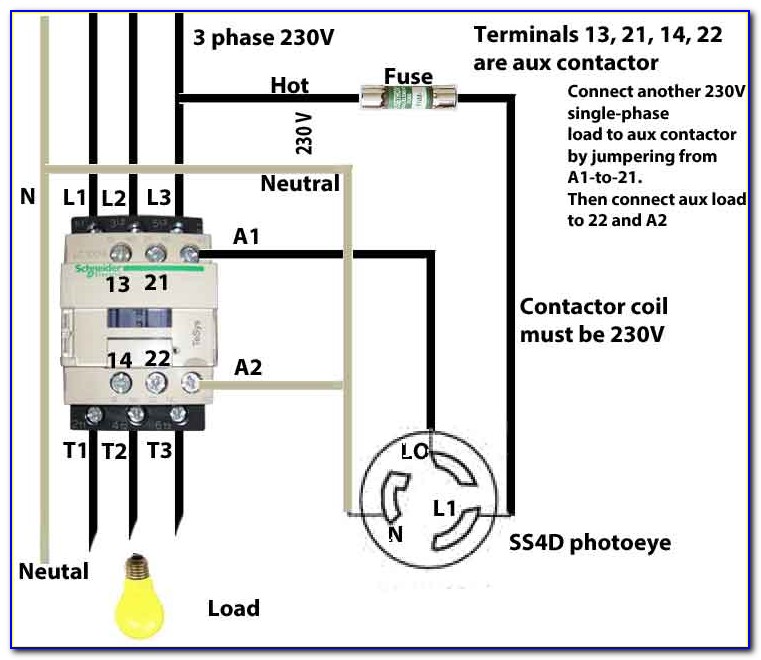 3 Phase Contactor With Overload Wiring Diagram