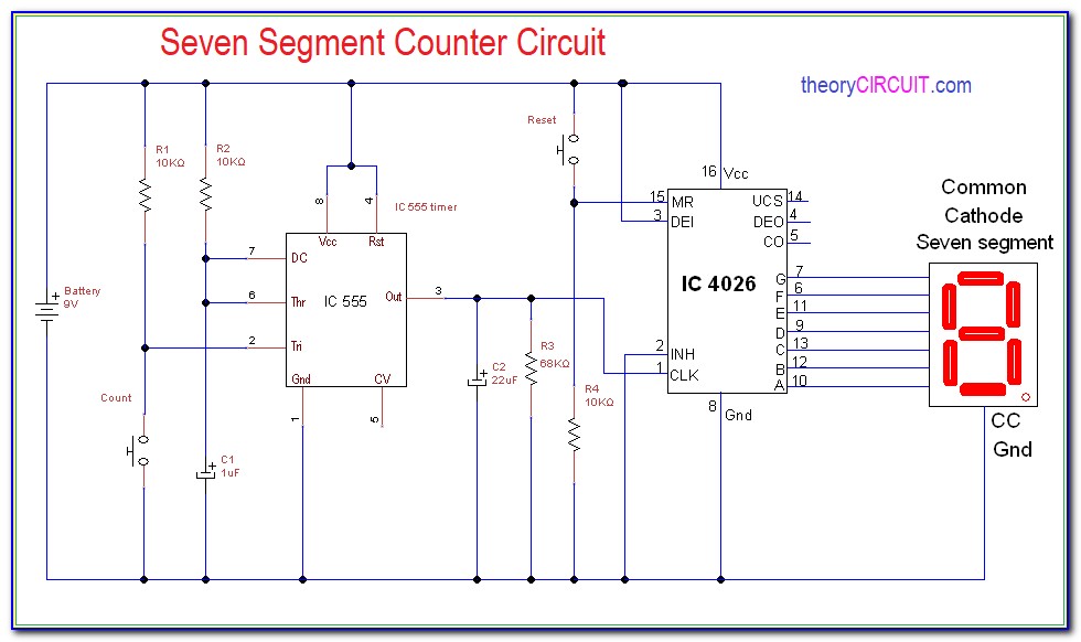 7 Segment Display Clock Circuit Diagram