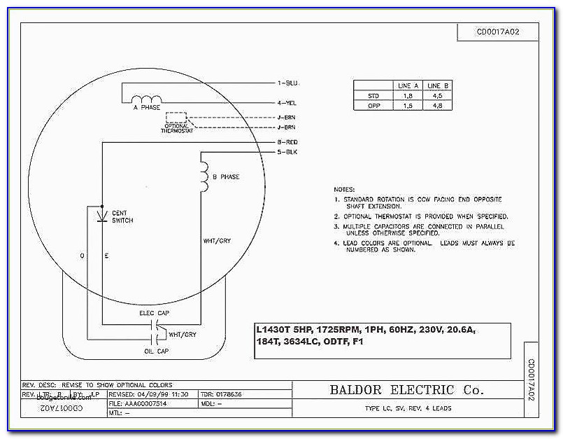 7.5 Hp Baldor Motor Capacitor Wiring Diagram