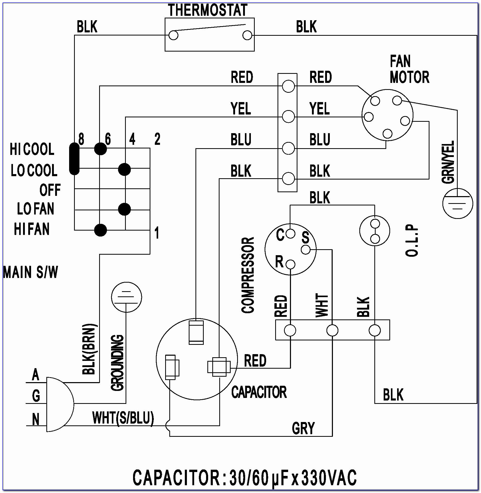 Air Conditioner Dual Capacitor Wiring Diagram