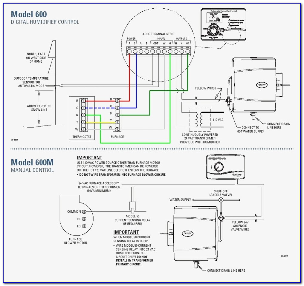 Aprilaire 700 Automatic Humidifier Wiring Diagram